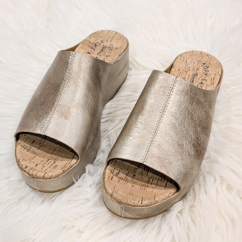 ❌Kork Ease Yazmin Platform Peep Toe Metallic Sandal Sz 7❌